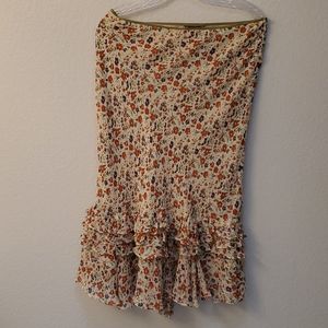 Floral ruffled skirt